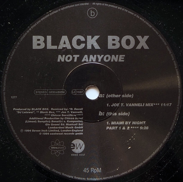 Cover Black Box - Not Anyone (12) Schallplatten Ankauf