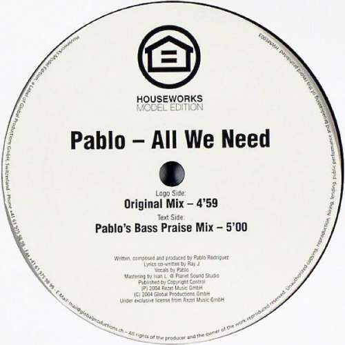 Cover Pablo (3) - All We Need (12) Schallplatten Ankauf