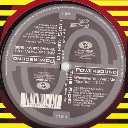 Cover Powersound - Whenever You Want Me (12) Schallplatten Ankauf