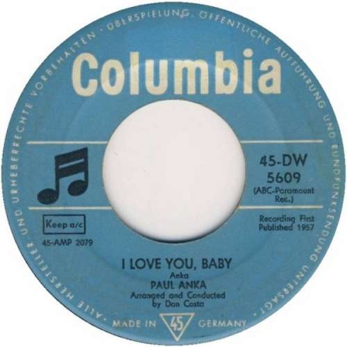 Cover Paul Anka - I Love You, Baby (7, Single) Schallplatten Ankauf