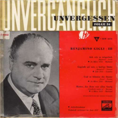 Cover Benjamino Gigli - III Schallplatten Ankauf