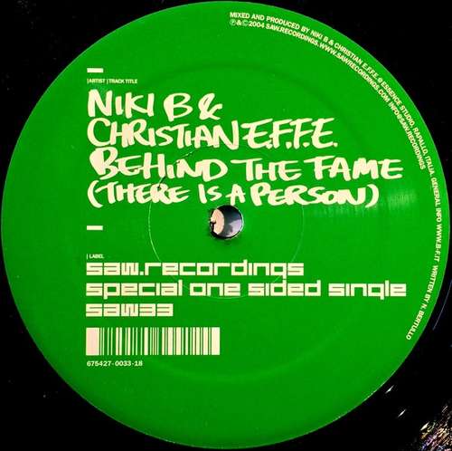 Cover Niki B & Christian E.F.F.E. - Behind The Fame (There Is A Person) (12, S/Sided) Schallplatten Ankauf