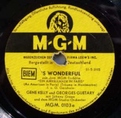 Cover Gene Kelly Und Georges Guétary Mit Johnny Green Und Dem MGM-Studio-Orchestra* - 's Wonderful / I'll Build A Stairway To Paradise (Shellac, 10) Schallplatten Ankauf