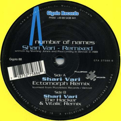 Cover A Number Of Names - Shari Vari - Remixed (12) Schallplatten Ankauf