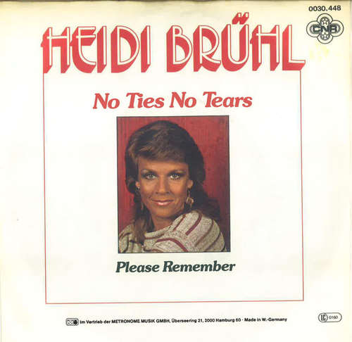 Cover Heidi Brühl - No Ties No Tears (7, Single) Schallplatten Ankauf