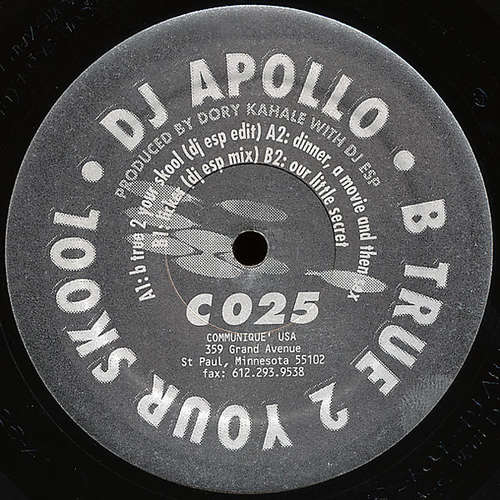 Cover DJ Apollo - B True 2 Your Skool (12) Schallplatten Ankauf