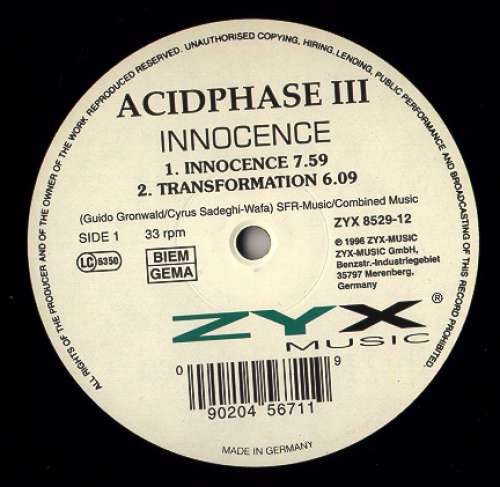 Cover Acidphase III* - Innocence (12) Schallplatten Ankauf