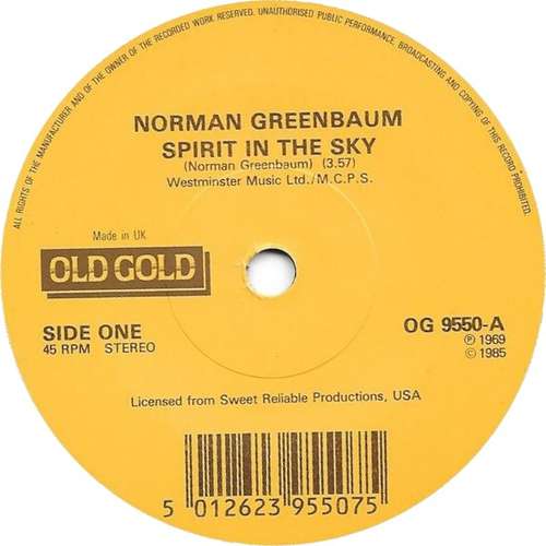 Cover Norman Greenbaum - Spirit In The Sky / Milk Cow (7, Single, Com) Schallplatten Ankauf