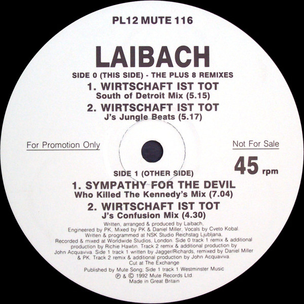 Cover Laibach - Wirtschaft Ist Tot (12, Promo) Schallplatten Ankauf