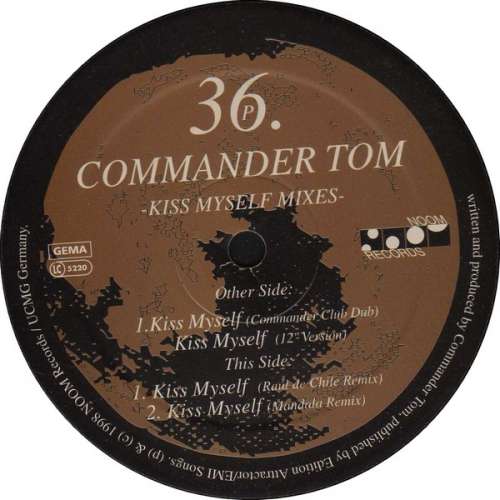 Cover Commander Tom - Kiss Myself (Mixes) (12, Promo) Schallplatten Ankauf