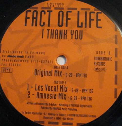 Bild Fact Of Life - I Thank You (12) Schallplatten Ankauf