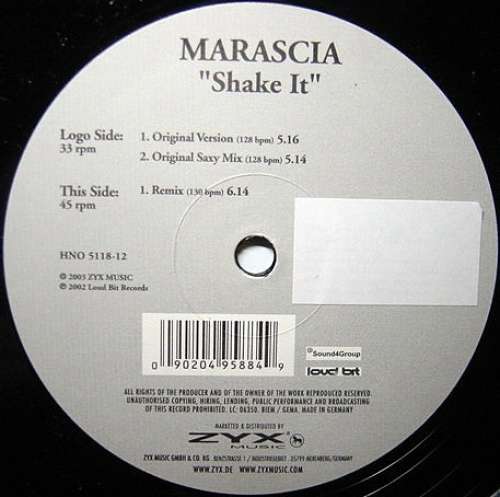 Cover Marascia - Shake It (12) Schallplatten Ankauf