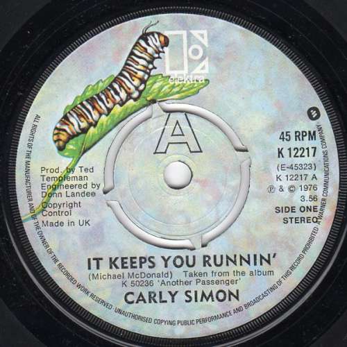 Cover Carly Simon - It Keeps You Runnin' (7, Single, Kno) Schallplatten Ankauf