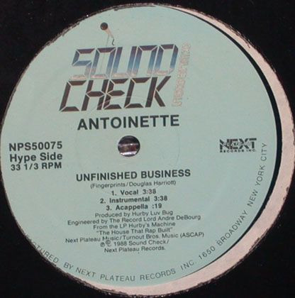 Cover Antoinette & Hurby's Machine - Unfinished Business / Hit 'Em With This (12) Schallplatten Ankauf