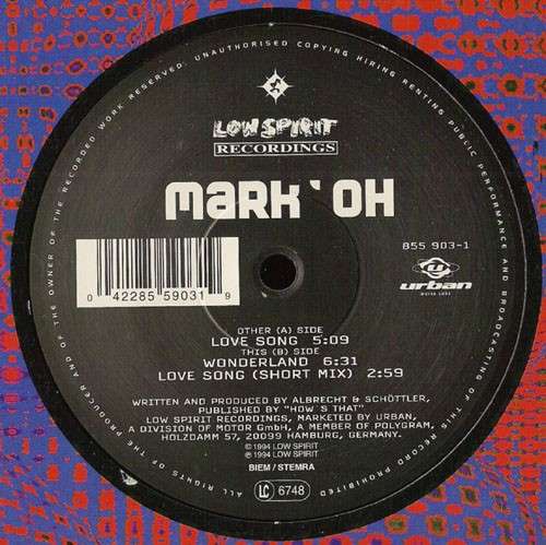 Cover Mark 'Oh - Love Song (12) Schallplatten Ankauf