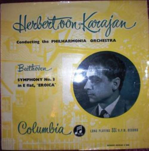 Cover Beethoven*, Herbert von Karajan, Philharmonia Orchestra - Symphony No. 3 In E Flat, Eroica (LP, Album, Mono, RP) Schallplatten Ankauf