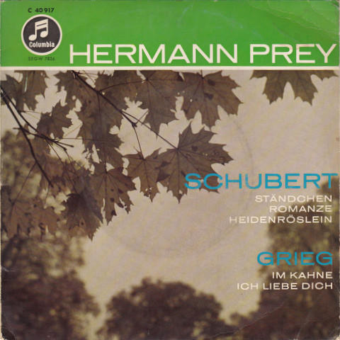 Cover Hermann Prey - Franz Schubert - Edvard Grieg - Schubert: Ständchen - Romanze - Heidenröslein / Grieg: Im Kahne - Ich Liebe Dich (7, EP) Schallplatten Ankauf