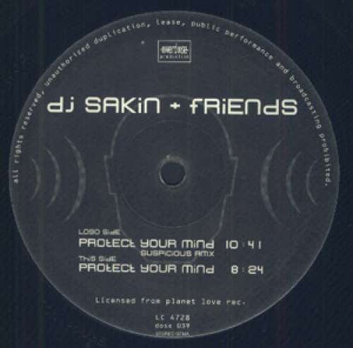 Cover DJ Sakin + Friends* - Protect Your Mind (Suspicious Remix) (12) Schallplatten Ankauf
