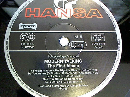 Cover Modern Talking - The 1st Album (LP, Album, Club, Son) Schallplatten Ankauf