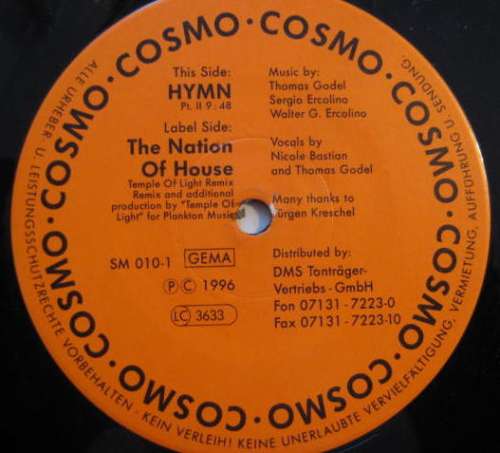 Cover Cosmo - The Nation Of House / Hymn (12) Schallplatten Ankauf