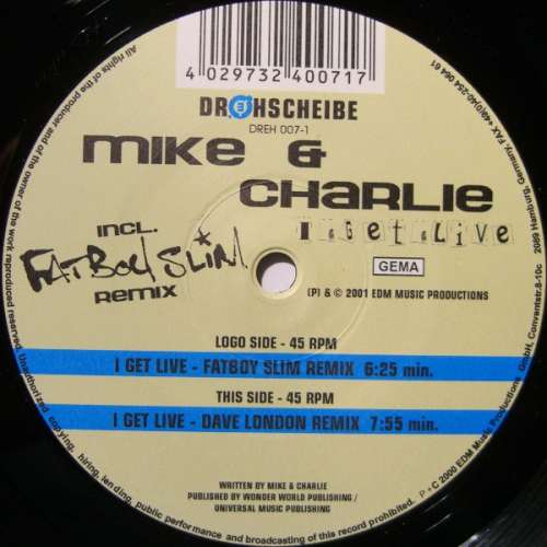 Cover Mike & Charlie - I Get Live (12) Schallplatten Ankauf