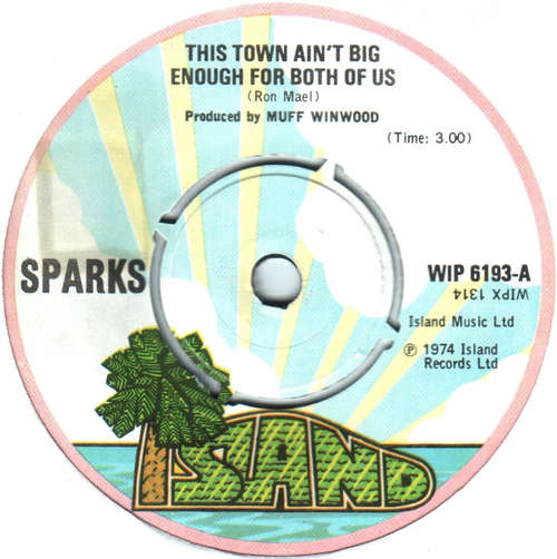 Cover Sparks - This Town Ain't Big Enough For Both Of Us (7, Single, Kno) Schallplatten Ankauf