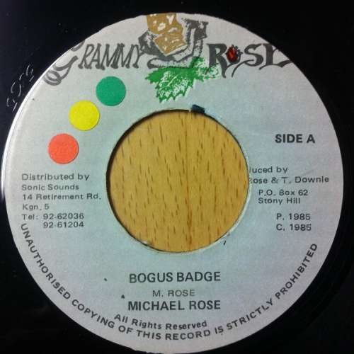Cover Michael Rose - Bogus Badge (7) Schallplatten Ankauf