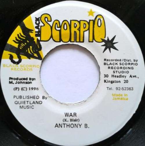 Cover Anthony B, Mafia & Fluxy - War / Version Cas Cas (7) Schallplatten Ankauf