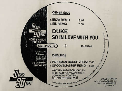 Cover Duke - So In Love With You (12, Promo, W/Lbl) Schallplatten Ankauf