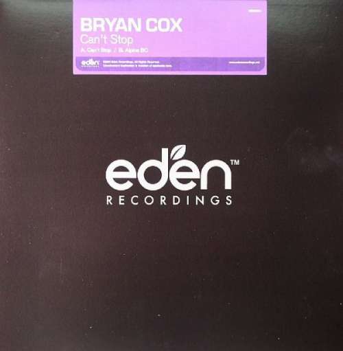 Cover Bryan Cox - Can't Stop (12) Schallplatten Ankauf