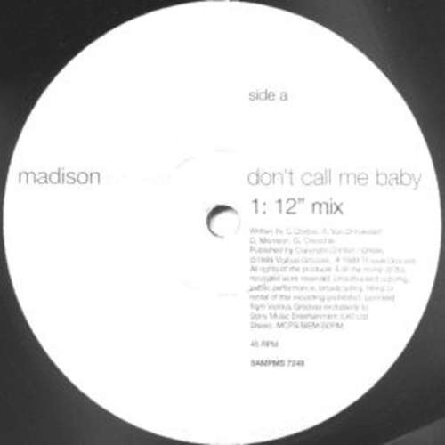 Cover Madison Avenue - Don't Call Me Baby (12) Schallplatten Ankauf