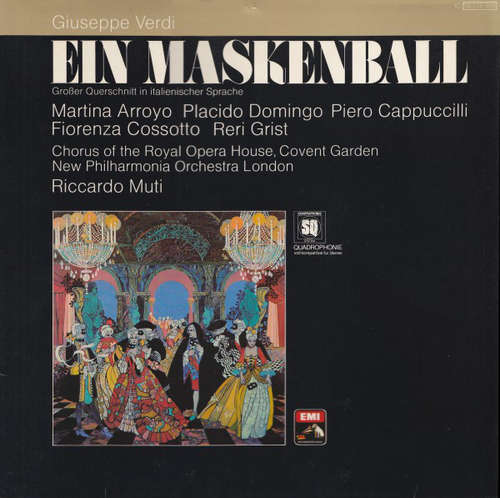 Bild Giuseppe Verdi - Ein Maskenball (Großer Querschnitt In Italienischer Sprache) (LP, Quad) Schallplatten Ankauf
