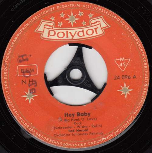 Cover Ted Herold - Hey Baby (7, Single, Mono) Schallplatten Ankauf