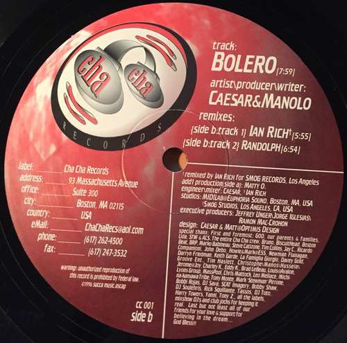 Cover Caesar & Manolo - Bolero (12) Schallplatten Ankauf