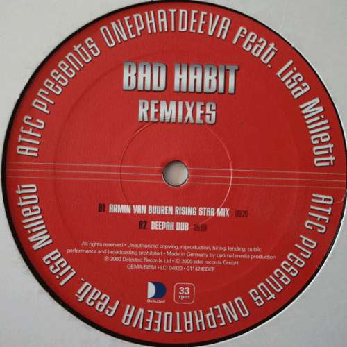 Cover ATFC Presents OnePhatDeeva Feat. Lisa Millett - Bad Habit Remixes (12) Schallplatten Ankauf