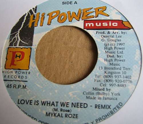 Cover Mykal Roze* - Love Is What We Need (Remix) (7) Schallplatten Ankauf
