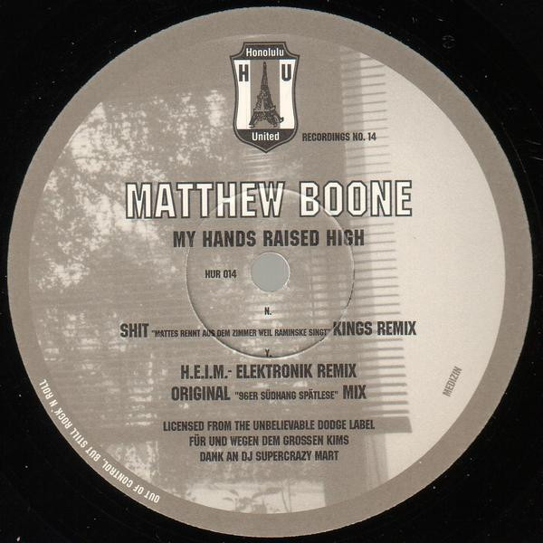 Cover Matthew Boone - My Hands Raised High (12) Schallplatten Ankauf