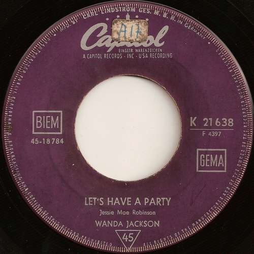Cover Wanda Jackson - Let's Have A Party / Cool Love (7, Single) Schallplatten Ankauf