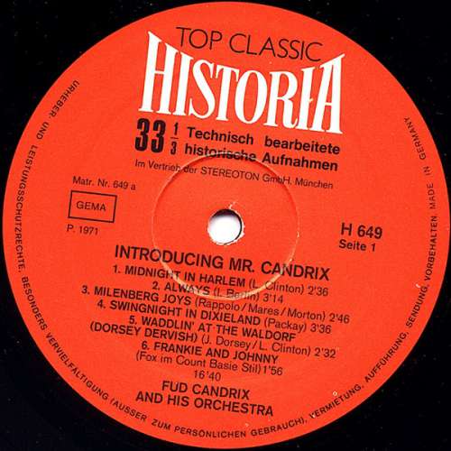 Cover Fud Candrix & His Orchester* - Introducing Mr. Candrix (LP, Comp) Schallplatten Ankauf