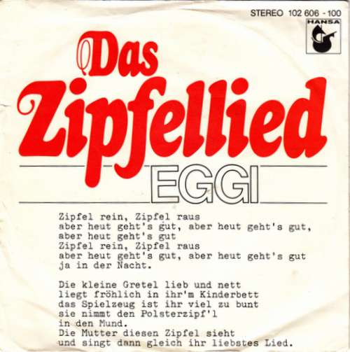Cover Eggi Bierling - Das Zipfellied (7, Single) Schallplatten Ankauf