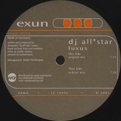 Cover DJ All*Star - Luxus (12) Schallplatten Ankauf