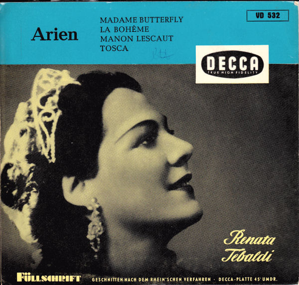 Cover Renata Tebaldi - Arien (7) Schallplatten Ankauf