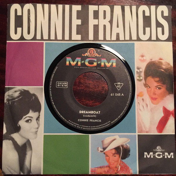 Cover Connie Francis - Dreamboat / Hollywood (7, Single, Mono) Schallplatten Ankauf