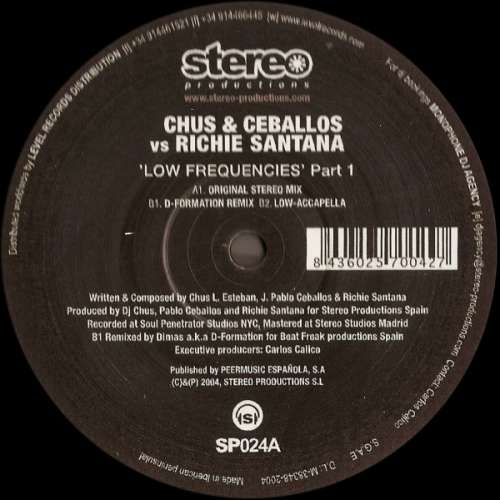 Cover Chus & Ceballos vs. Richie Santana - Low Frequencies (Part 1) (12) Schallplatten Ankauf
