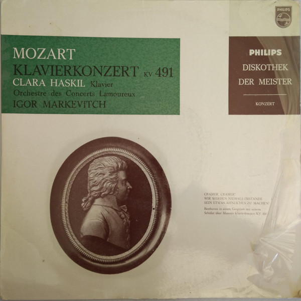 Cover Mozart*, Clara Haskil, Orchestre Des Concerts Lamoureux, Igor Markevitch - Klavierkonzert KV  491 (10, Mono) Schallplatten Ankauf