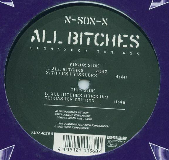Cover N-Son-X - All Bitches (Commander Tom Rmx) (12) Schallplatten Ankauf