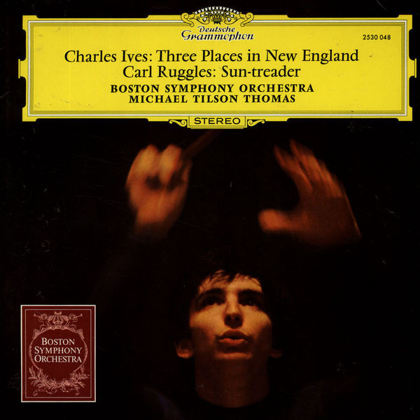 Cover Charles Ives / Carl Ruggles - Boston Symphony Orchestra, Michael Tilson Thomas - Three Places In New England / Sun-treader (LP, Album) Schallplatten Ankauf