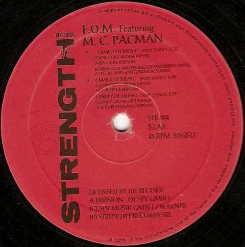 Cover F.O.M. Featuring M.C. Pacman* - Family Of Music (12) Schallplatten Ankauf
