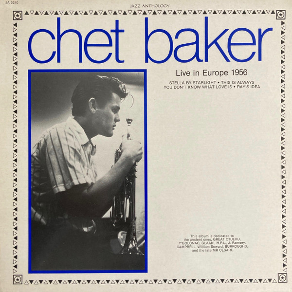 Cover Chet Baker - Live In Europe 1956 (LP) Schallplatten Ankauf