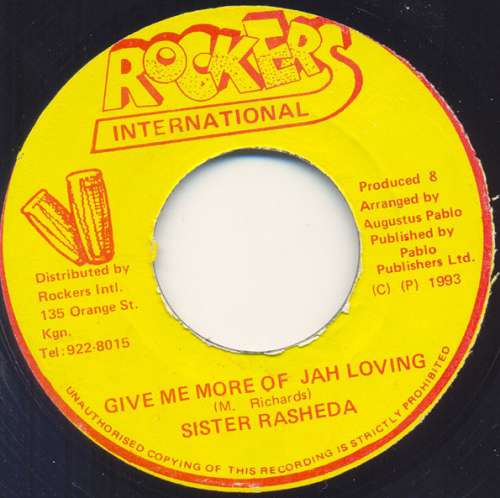 Cover Sister Rasheda - Give Me More Of Jah Loving (7) Schallplatten Ankauf